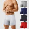 Мужские трусы-боксеры средней посадки с эластичным поясом, U-образной формы, однотонные, дышащие, облегающего дизайна