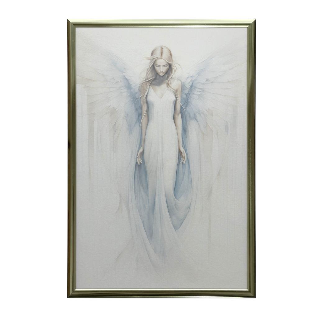 Angelic Blue Glow Poster Angelic Blue Glow Poster, 40X50 Cm, Black Aluminum Frame, 230 Gsm Matte Paper