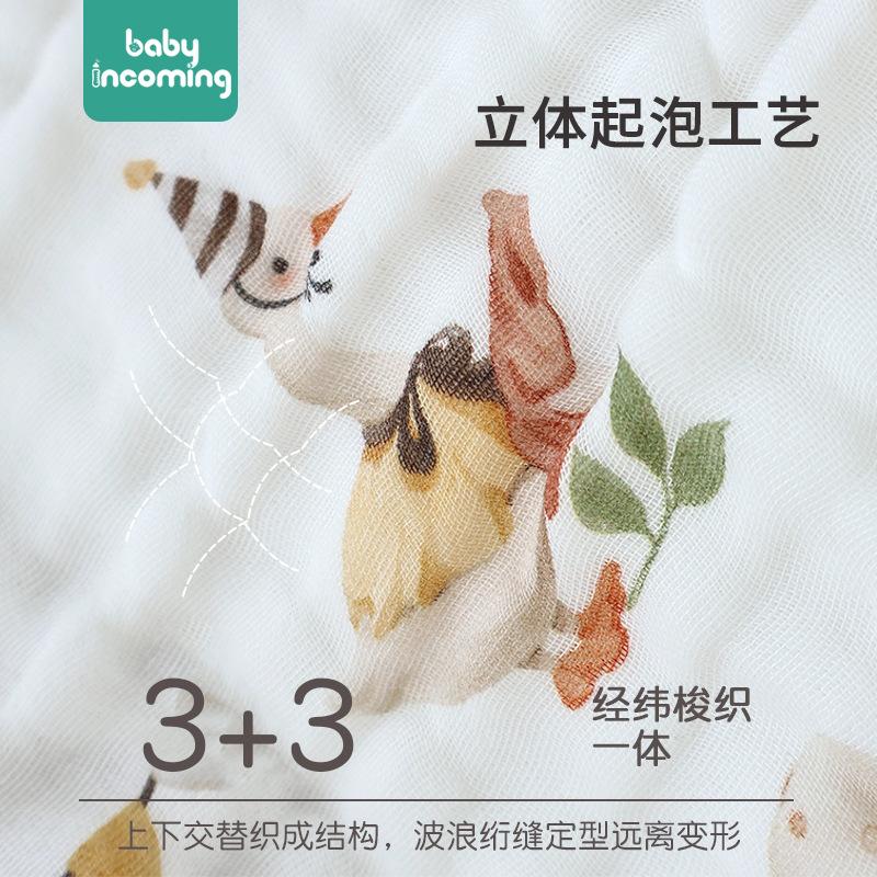 New Baby Cotton Gauze Square Saliva Towel Soft Absorbent Quick-Drying Newborn Bath Towel for Bathroom Use Six Layer Floral Print