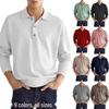 2023 Men's Autumn Long-Sleeve V-Neck Button Casual Polo Shirt