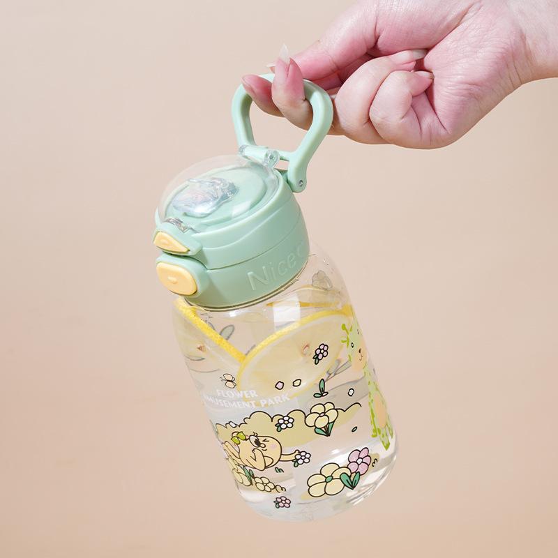 Kawaii чашка для воды с крышкой соломинка для девочек кофе чай с молоком многоразовая пластиковая чашка для холодных напитков большая емкость бутылка для воды без BPA