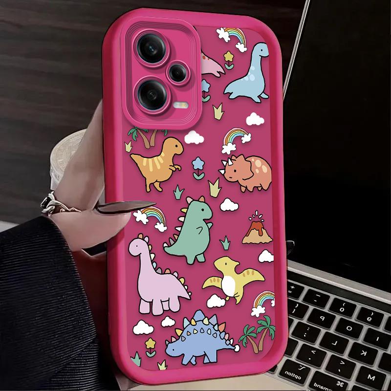 Cartoon Dinosaur Phone Case For Xiaomi Redmi Note 14 14S 12 11 Pro Plus 5G 12S 11S 10S 10 9 Redmi 14C 13C 12C 12 4G A3 A3X Cover