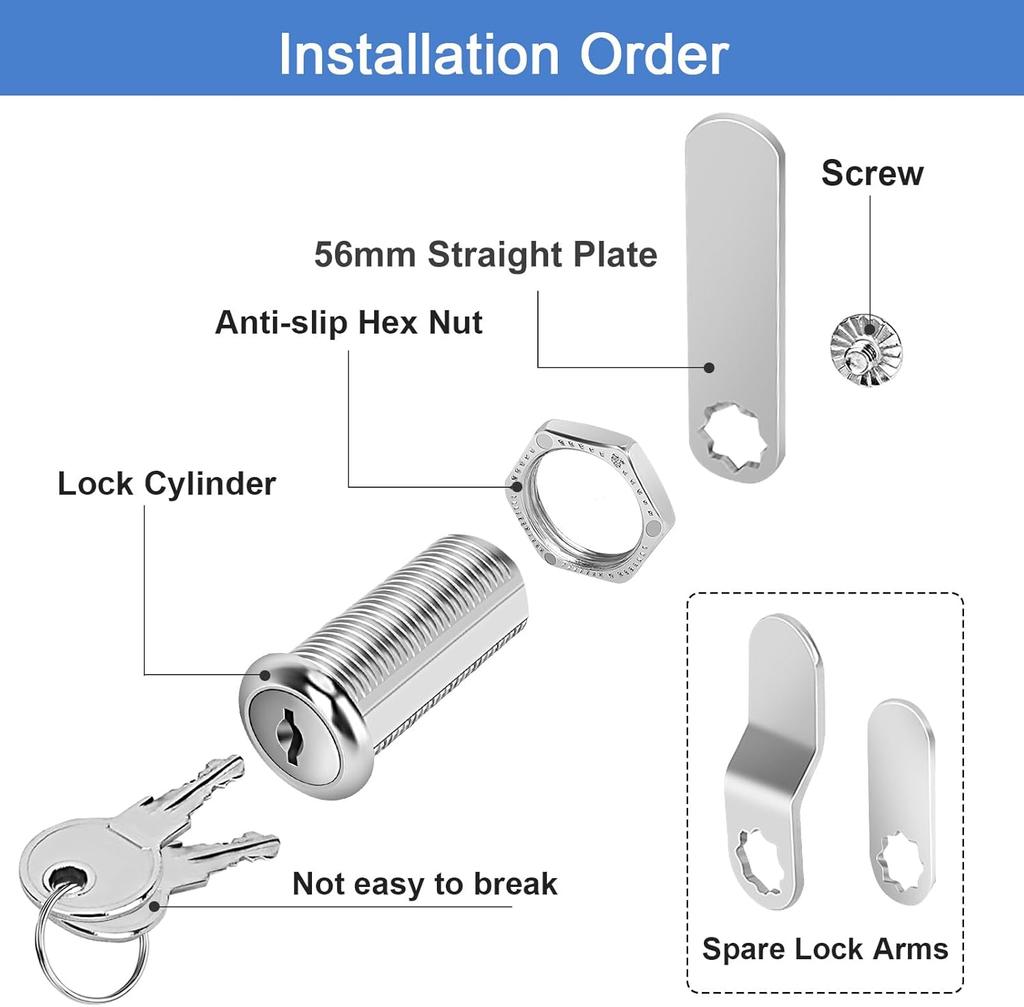 Open 56 straight 42 straight hook 47 curved 2 sets of bags zinc alloy cabinet lock set suitable for cabinets thick drawers car cabinets tool