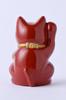 Gingado Maneki Neko (Lucky Cat) - Red Lacquer, Right Paw Raised, Metal, Lucky Cat, Good Luck, Feng Shui Figurine, Takaoka Copperware (Maneki Neko RE)
