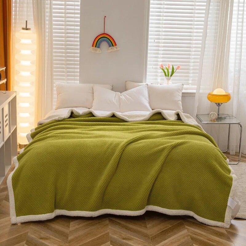 Winter Warm Blanket for Bed Plaid Double Queen King Bedspread Office Nap Airplane Sofa Warm Blanket Throw Winter Sheet