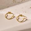 Celi Minimalist French Handmade Gold-Plated Brass Knotted Hoop Earrings for Women