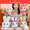 Baby Rabbit Three Plush Toy Shoulder Bag With Adjustable Strap Zipper Design