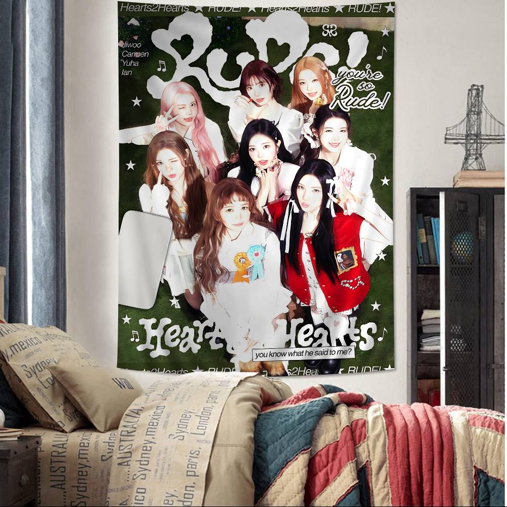 H2h Hheart2heart Kpop Diy Wall Tapestry For Living Room Home Dorm Decor Wall Art Decor