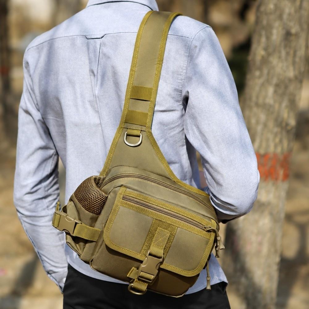 Waterproof Fishing Sling Pack Nylon Messenger Bag Durable Crossbody Sling Bag For Fishing