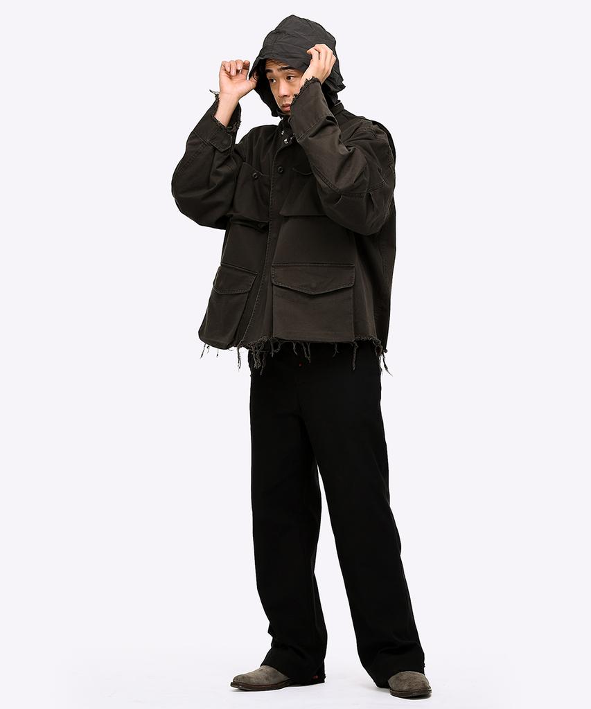 Quest&Guest M65 Cut-Off Field Parka (Dark Brown)