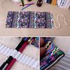 Bohemian Style Pencil Wrap Bag 36/48/72 Slot Canvas Pouch for Marker Pens Stationery School A6573