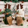 1pc Cute Antlers Knitted Dolls Window Decorations Festival Forest Faceless Elderly Desktop Ornaments Family Atmosphere