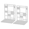 2 Pcs Multifunctional Book End Metal Book Stoppers Hollow Out Book Holders Shelf Decorative Bookends Book Support Rack