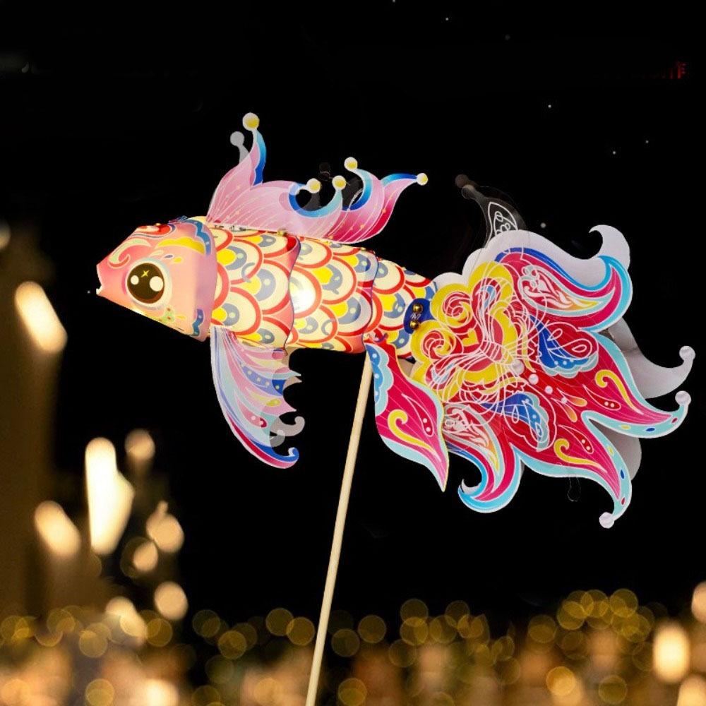 Handmade Diy Mid-Autumn Festival Lantern Blessings Luminous Fish Lantern Good Luck Chinese Traditional