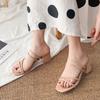 Womens Sandals 2025Summer New High Heels Sandals Fashion Casual Leather Sandals for Women Square Open Toe Sandal Sandalias Mujer