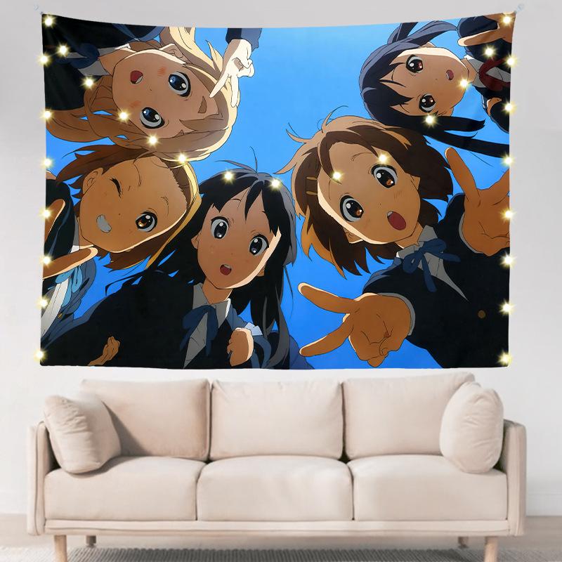 Легкий роман для девочек в общежитии, двухмерное аниме, настенное украшение для спальни, тканевое подвесное одеяло