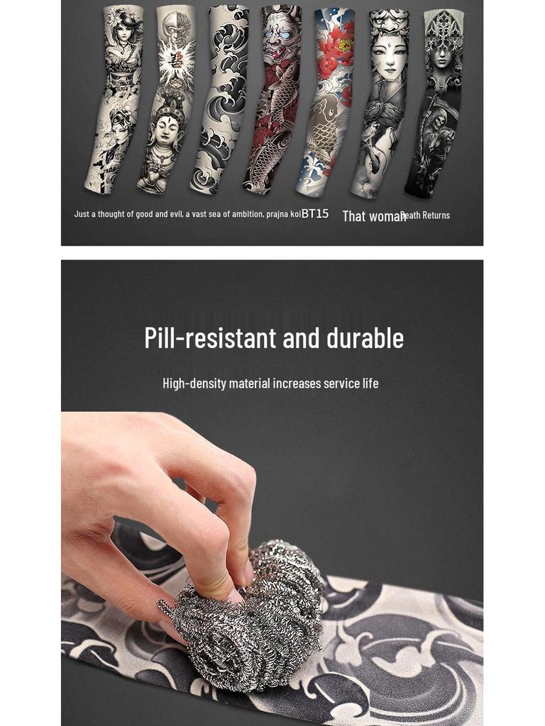 Мужские солнцезащитные рукава из ледяного шелка: Вождение, Велоспорт, Защита татуировок