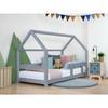 Lit cabane - Benlemi - TERY - Gris - 90x200cm - Bois massif - 1 place