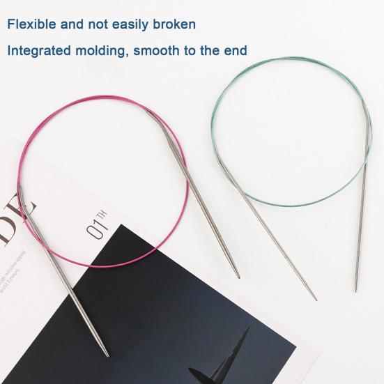 Вязальные спицы с эластичной веревкой, круговые спицы с размерами ММ, американские круглые спицы из нержавеющей стали для вязания своими руками, проекты ручной работы