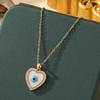 Популярное ожерелье из титановой стали синего цвета «Злой глаз» для женщин – Универсальное и персонализированное ювелирное изделие-цепочка для ключицы