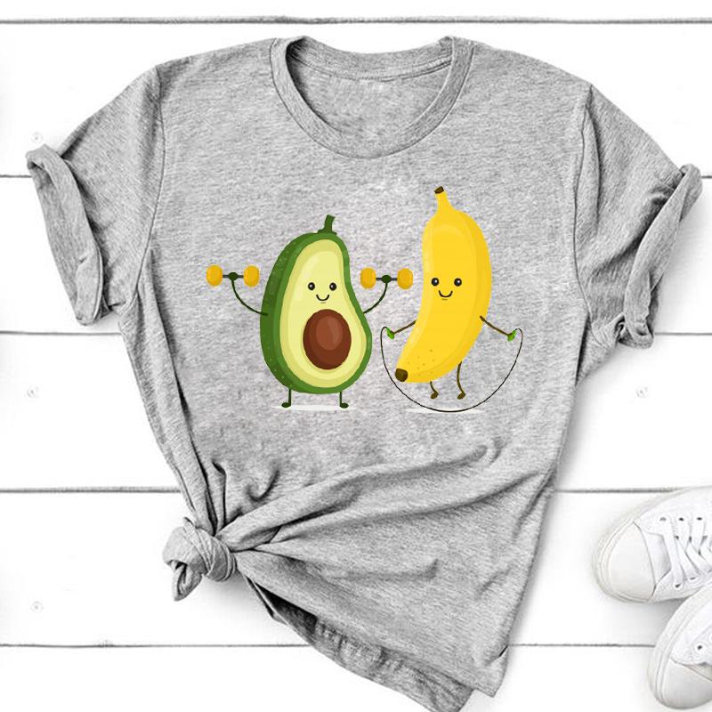 (Asian Size) Short Sleeve Print Cactus Trend Lovely Style Female T Clothing Summer Top Casual Ladies Graphic Tee Women's Fashion T-shirt