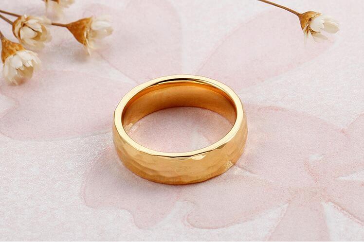 Wedding Ring Gold Steel Jewelry 316L Size 19 Eu19 Us09