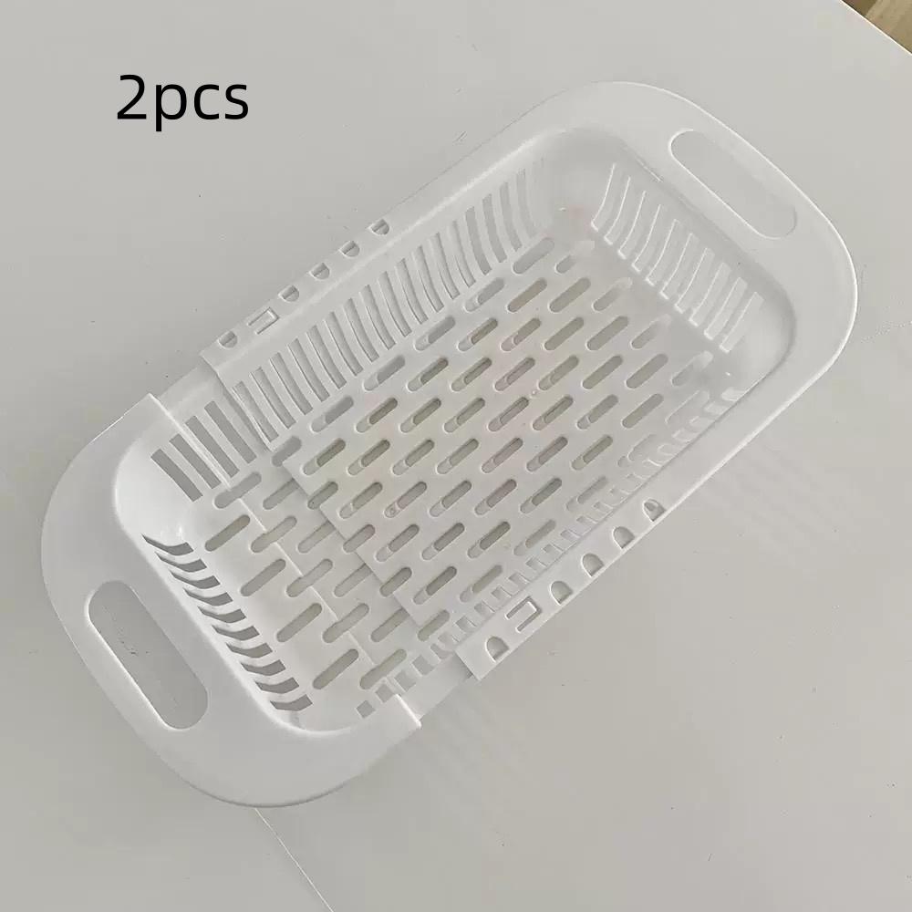 2Pcs/Kitchen Retractable Sink Drain Basket for Washing Vegetables and Fruits, Draining Bowl and Chopsticks, Sink Filter Rack