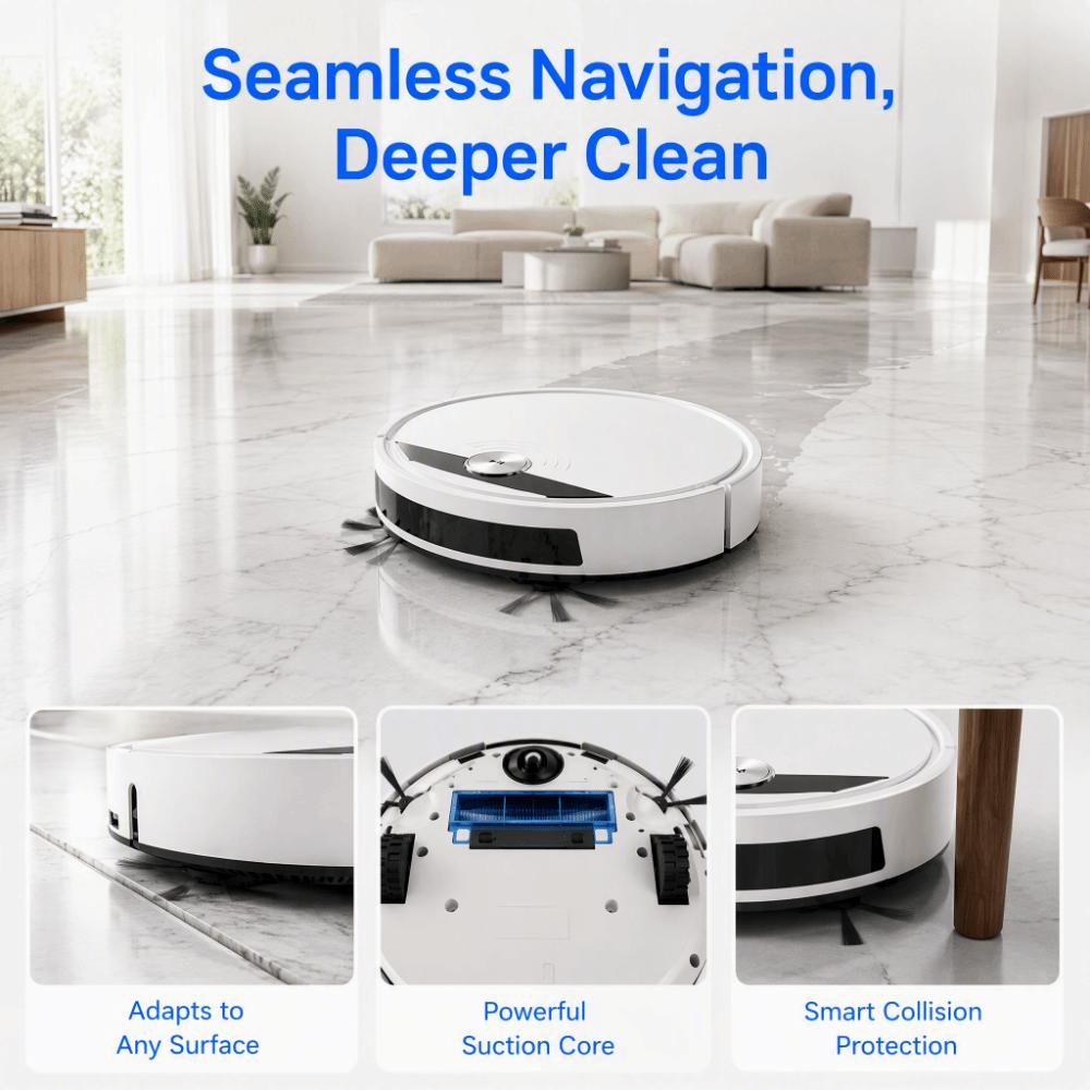 Wet Dry Mopping Smart Robot Vacuum 2800PA Suction Robotic Vacuum Sweeping Robot  Household Use