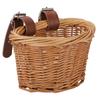 Bicycle Basket for Kids Bike Scooter Baskets with 2 Adjustable Leather Straps Detachable Wicker D-shaped Waterproof Durable Hand