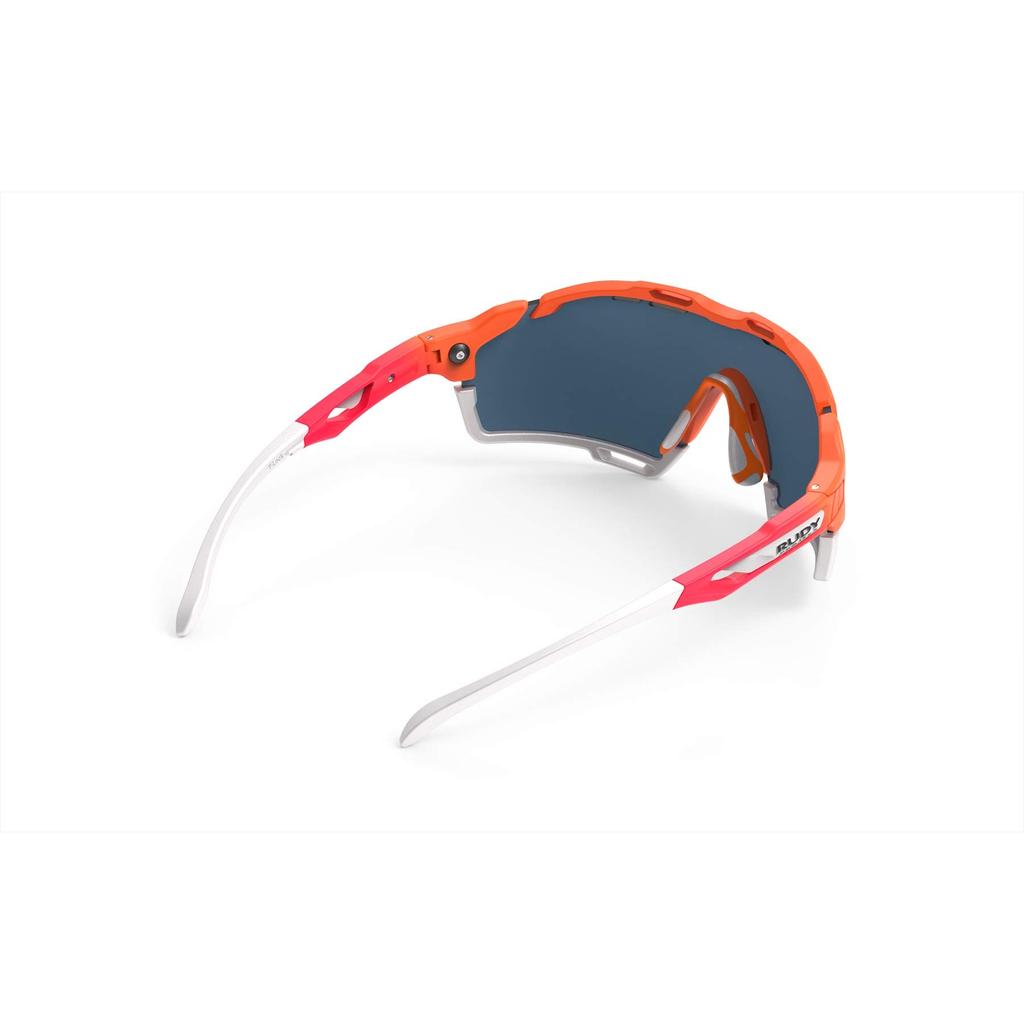 Спортивные солнцезащитные очки Rudy Project CUTLINE, Рама Mandarin Fade Coral с красными линзами и бампером, Multi-Laser White, SP633846-0011