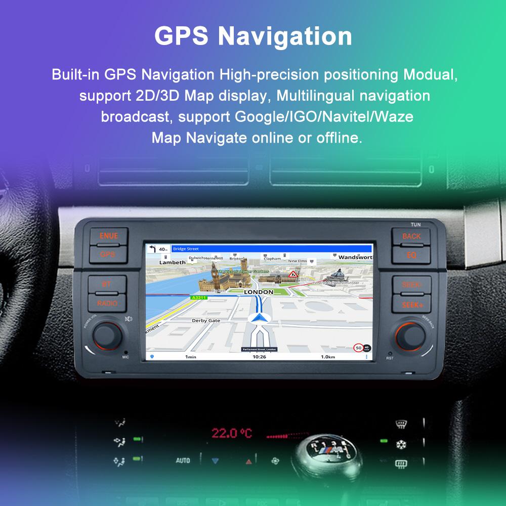 Android 12 Автомобильный радиоприемник с автоматическим Bluetooth-динамиком Navigatio для BMW 3 серии E46 1999-2005 гг. Мультимедийный плеер Carplay Android Auto 4G 8-ядерный WIFI