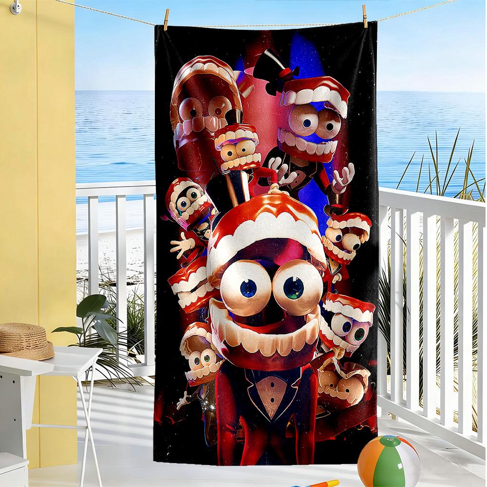 Digital Circus Beach Towel Soft Durable Quick-Dry Comfortable Lightweight Perfect for Traveling Yoga Camping and Swimming