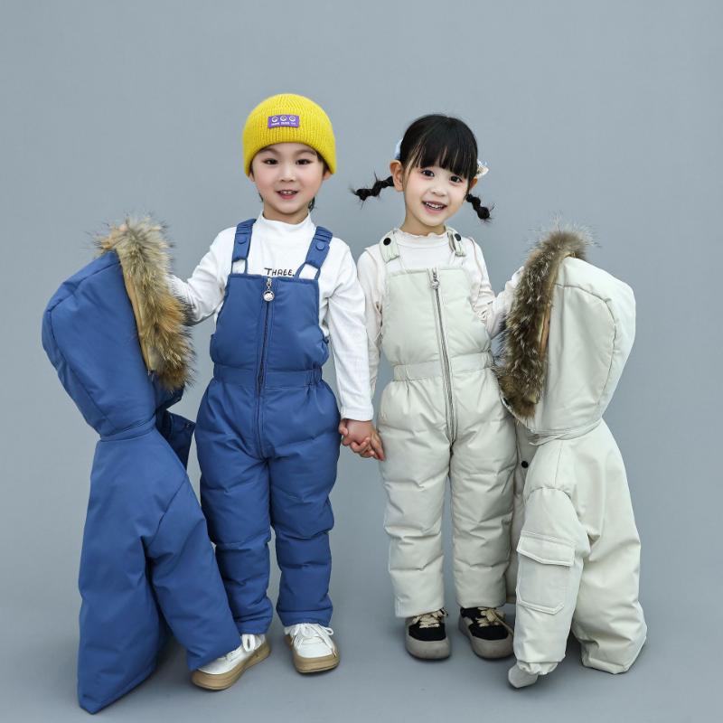 Winter Baby Down Jackets for Boys, Small and Medium-sized Children, Two-piece Suits for Girls, Overalls and Jumpsuits