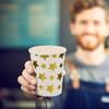 Amosfun Disposable Paper Cups, 250ml, Heat-Resistant, Thick, Gold with Star Pattern, Set of 100, Commercial Use, Insulated, Stylish, Durable, and Leak
