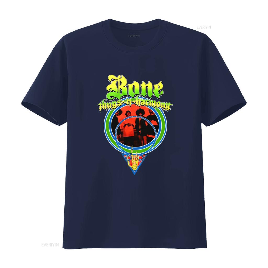 Authentic BONE THUGS N HARMONY I E S Slim Fit T Shirt Black Band Design vintage Washed Unisex Stylish Versatile homme Slightly