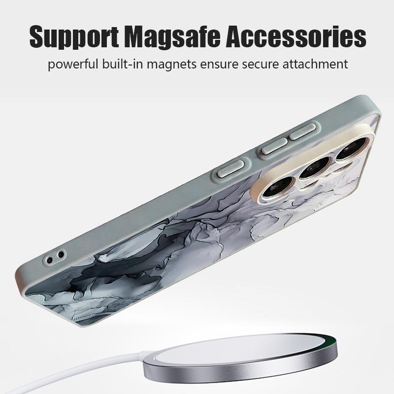 Магнитный чехол для телефона для Samsung Galaxy S25 S26 Ultra Edge S24 S23 FE A17 A56 A37 A16 A35 A55 A15 A36 A54 5G с узором под мрамор