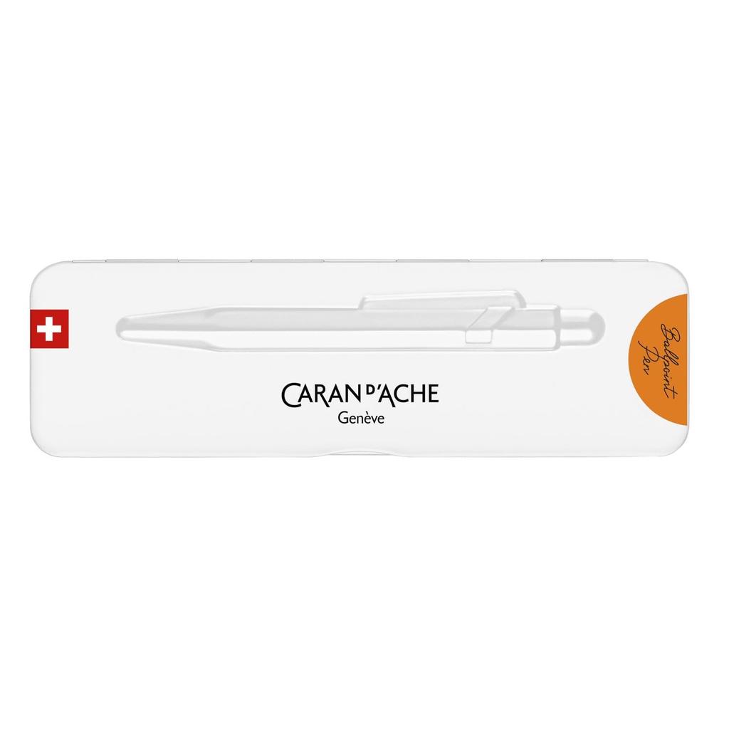 CARAN D'ACHE 849 Pop Line Ballpoint Pen, Fluorescent Orange, NF0849-530, Metal Tin, Officially Imported