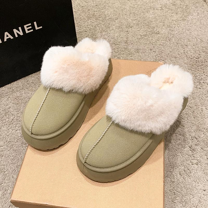 New Winter Women Slippers Indoor Soft House Shoes Fashion Brand Fluffy Suede Cotton Shoes Outdoor Antiskid Flat Women's Slippers