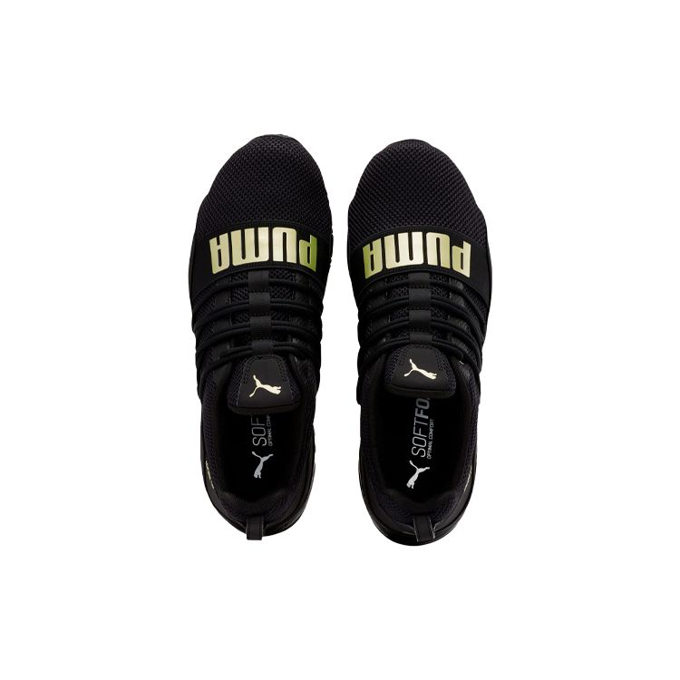 Puma Серия Cell Регулируемые Кроссовки для тренировок с низким верхом из тканого сетчатого материала Мужские кроссовки Черно-золотые 192491-06