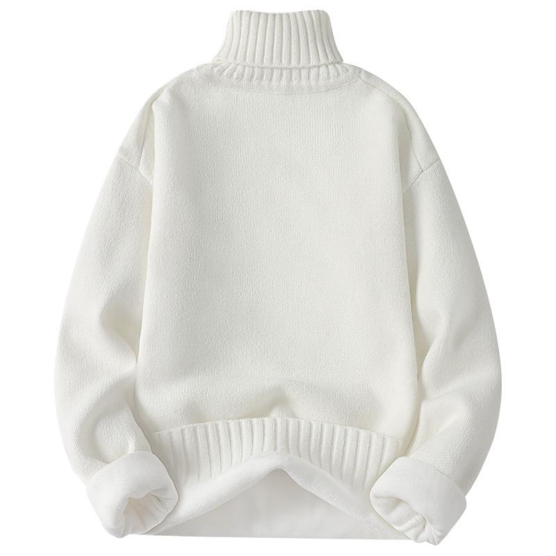 5 классических цветов осень и зима мужской длинный рукав высокий воротник однотонный с толстым флисом пуловер свитер мужской теплый вязаный свитер