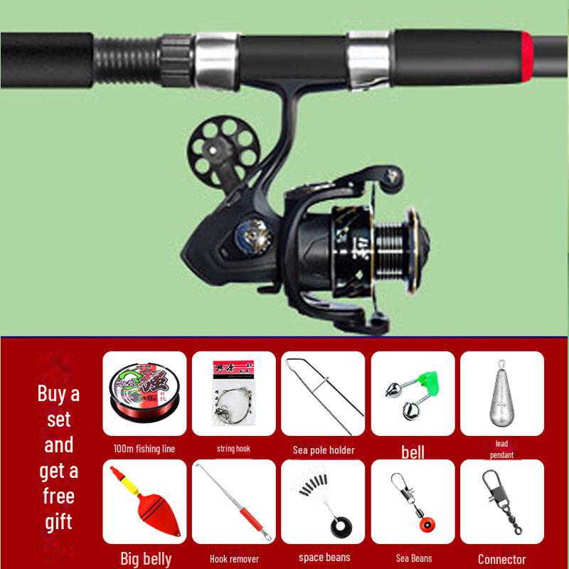 Super Hard Sea Fishing Rod Set for Long-distance Casting, Perfect for Sea Fishing.