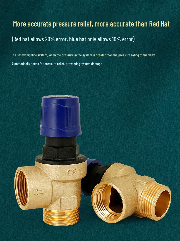 1-Inch Copper Boiler Safety Relief Valve with Auto Air Vent & Pressure Gauge