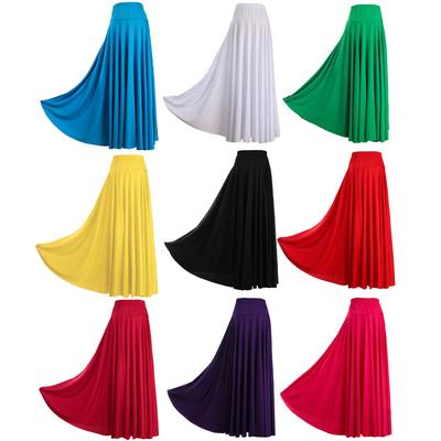 Женская юбка для танца фламенко, полуюбка, большая, расклешенная, длинное платье, элегантный бальный костюм, одежда для танцевальной практики