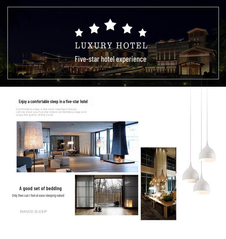 Комплект постельного белья из 100% хлопка в белую полоску для отеля - Сатиновая полоска, 4 предмета.