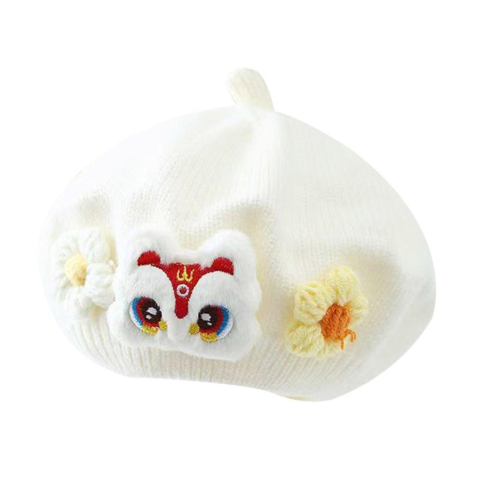 Flower Baby Beret Hat Soft Artist Painter Caps Cute Knitted Hat  Infant Girls