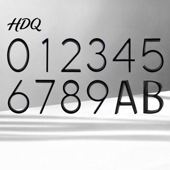 UV Resistant House Numbers 5-Inch for Outside Zinc Alloy Floating Address with Rust-proof Mounting Screws Modern Black Metal Door Mailbox