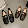 Ретро-лоферы женские весенне-летние туфли с одной педалью на плоской подошве, кожаные туфли Мэри Джейн на мягкой подошве