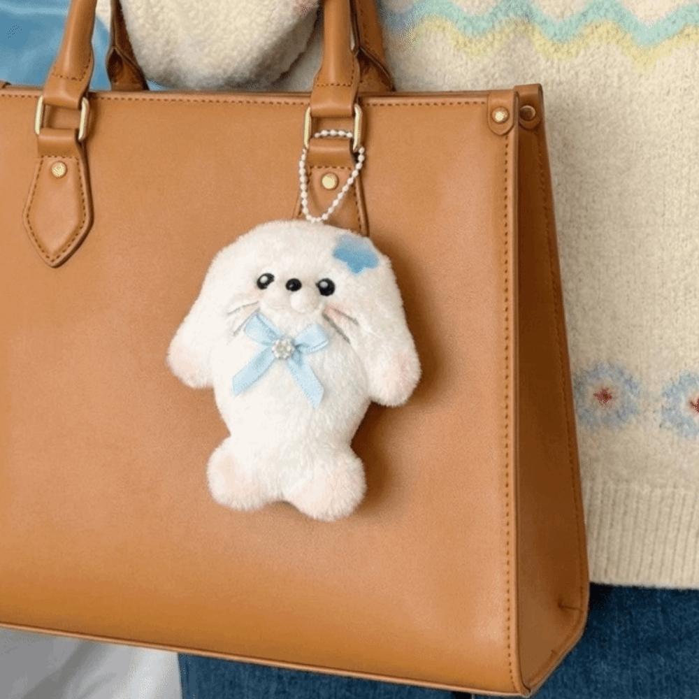 Chubby Plush Seal Pendant Kawaii Stuffed Doll Pendant Cute Fuzzy Seal Keychain Kids