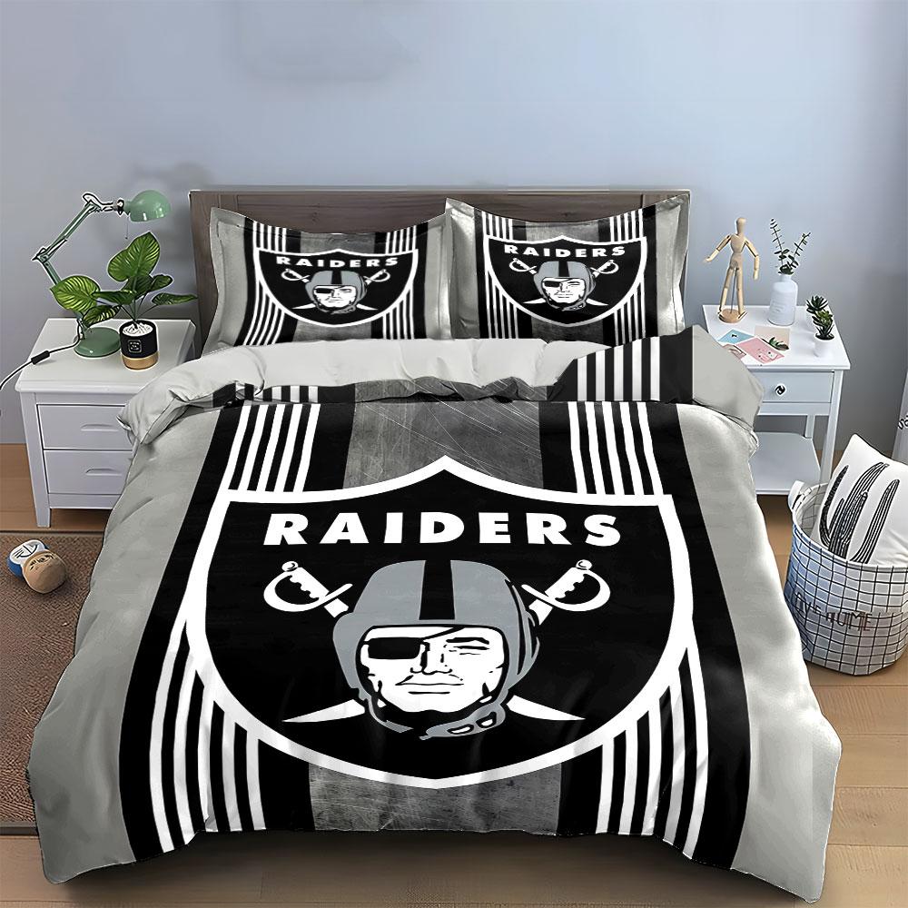 "Black Raiders Logo Shield" Bedding Duvet Cover Set Duvet Cover Pillowcases (1*Duvet Cover 2*Pillowcases, without duvet insert)