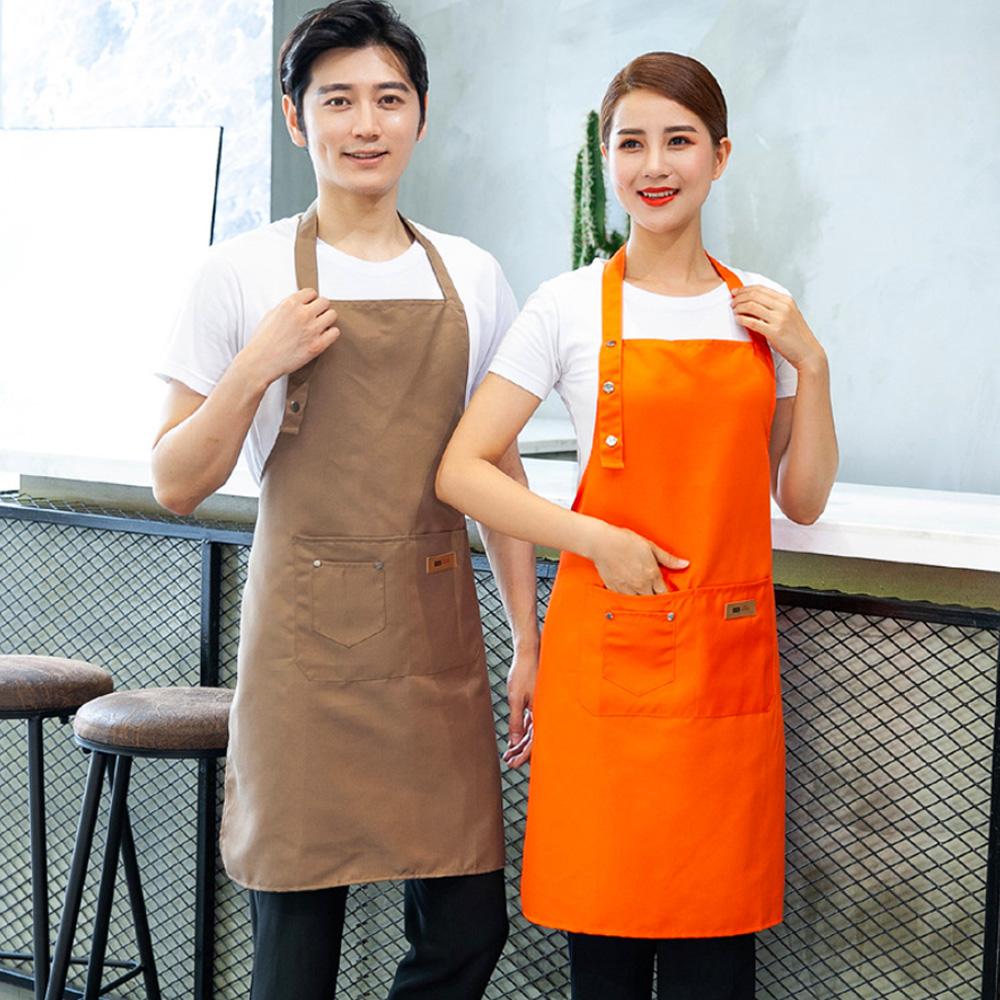 Cooking Baking Kitchen Accessory For Woman Men Chef Waiter Cafe Shop BBQ Hairdresser Canvas Kitchen Apron With Pocket